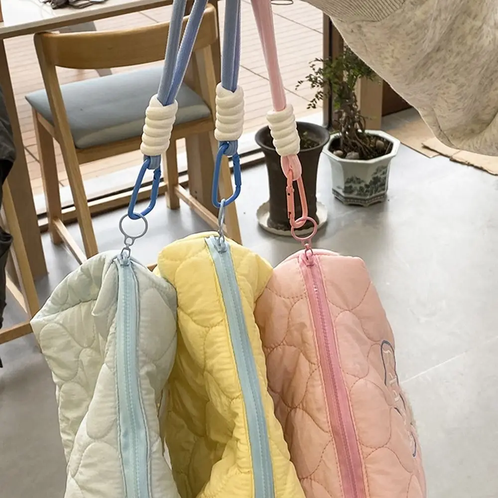 Tas Kosmetik Bordir Anak Anjing Gaya Korea Tas Cuci Genggam Kartun INS Kapasitas Besar dengan Pegangan Tas Pouch Rias Perjalanan