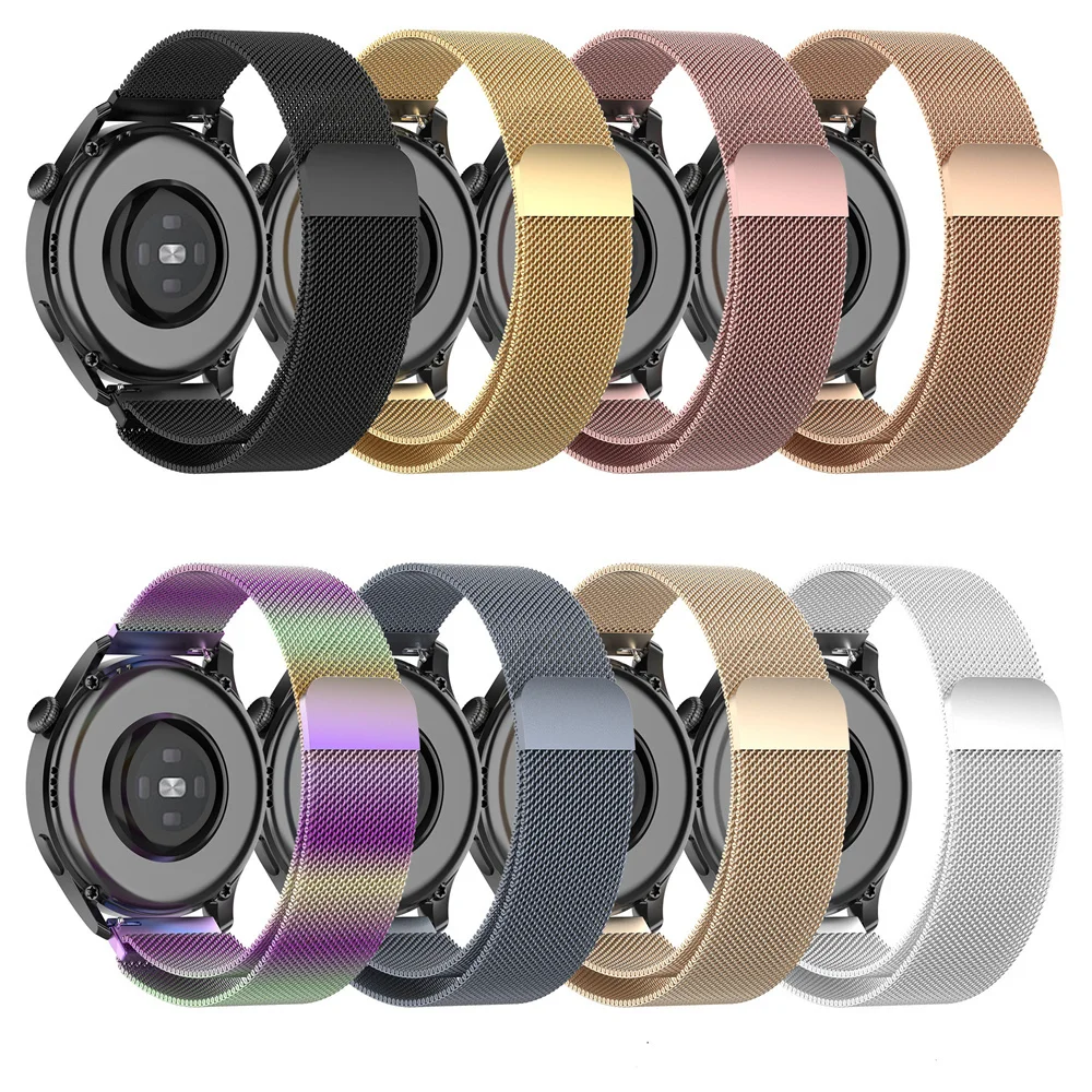 Watchband 22 مللي متر لهواوي الشرف ساعة GS3 الفرقة Milanese حلقة الفولاذ المقاوم للصدأ المغناطيسي مشبك الرياضة سوار ساعة اكسسوارات