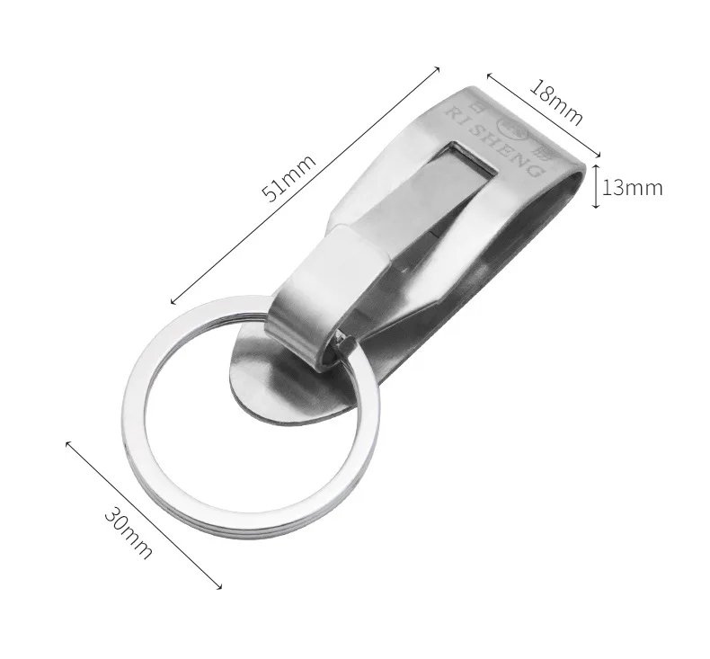 3Designs Anti Lost Heavy Duty Stainless Steel Belt Key Holder KeyClip Detachable Keyrings for Keychain Men Jewelry