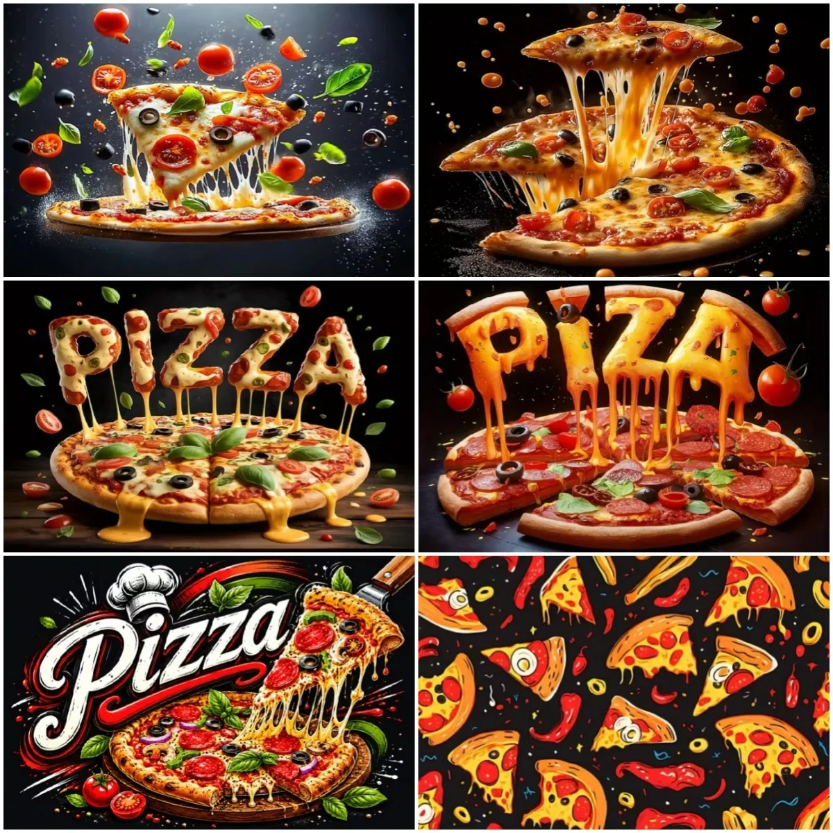 

Delicacy Pizza Theme Background Quick Food Kid Birthday Party Decor Banner Italian Restaurant Poster Photography Backdrop Props
