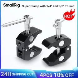 Smallrig super braçadeira com 1/4 e 3/8 pacote dos pces da linha 2 para 15mm-44mm hastes câmeras luzes guarda-chuvas hhooks prateleiras braçadeira da câmera