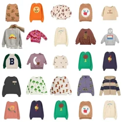 Kid Jumper OUYANG&IVAN Kids Cotton Sweatshirt AW New Children Magenta Velour Clothes Boy Girl Loose Warm Top Sweaters Outwear