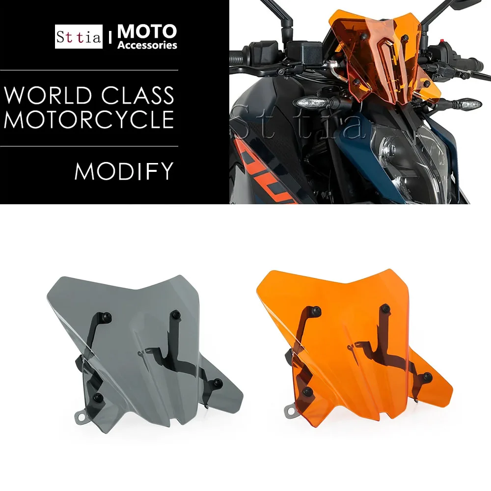 Motorcycle Windshield Windscreen For KTM 125 390 DUKE 2024 2025 Air Wind Visor Deflector Screen Fairing Cover Duke125 Duke390