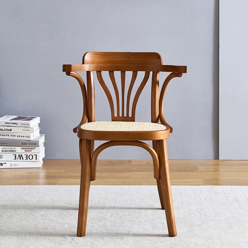 Nordic Retro Solid Wood Dining Chairs Modern Minimalist Dining Chair Rattan Weaving Craft Sillas Para Eventos Home Furniture