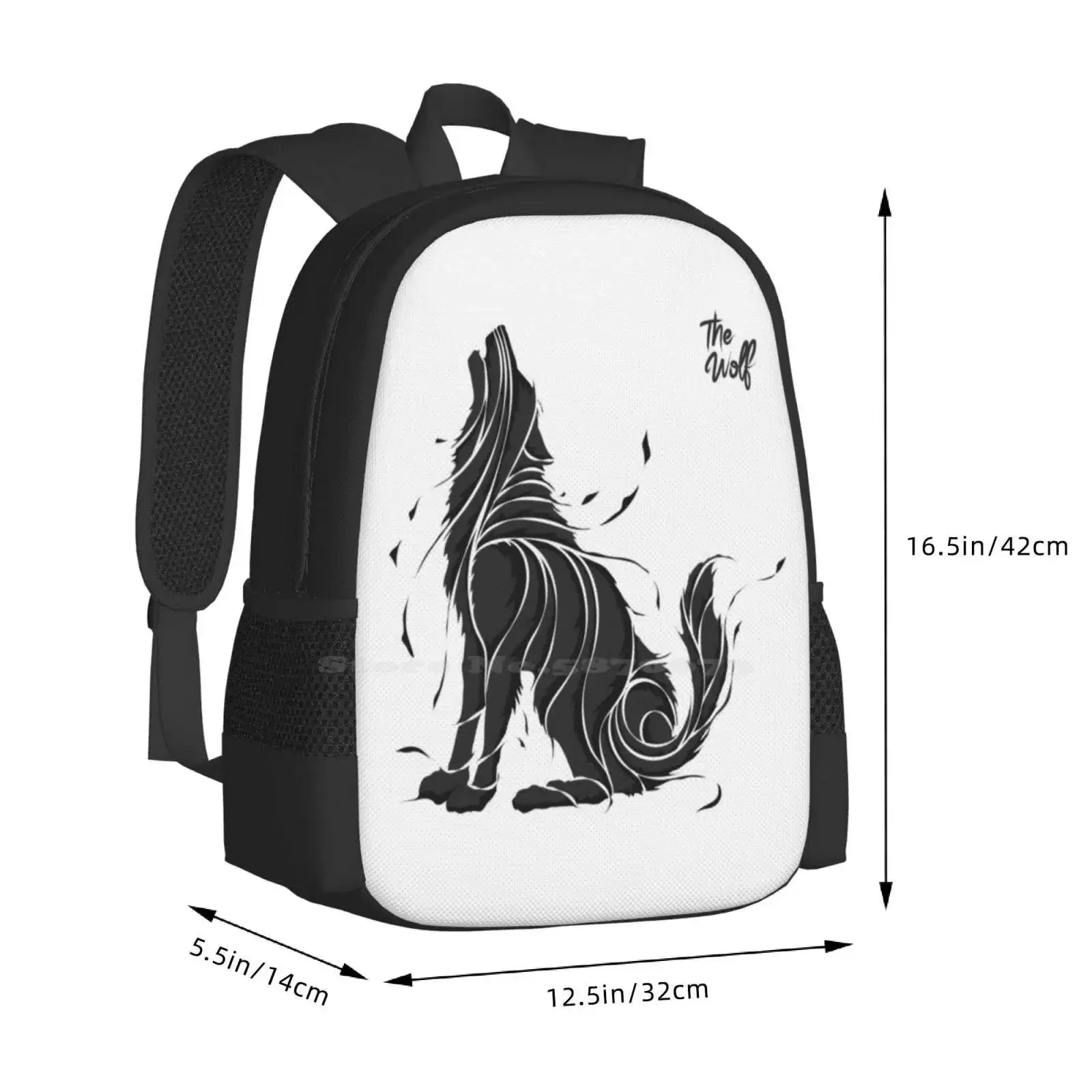 الأسطورية الأسود الذئب الفن رائجة البيع المدرسية على ظهره حقائب الموضة الأسطورية الأسطورية الذئب الأسطوري الأسود الذئب الأسود الفن الذئب الأسود #3