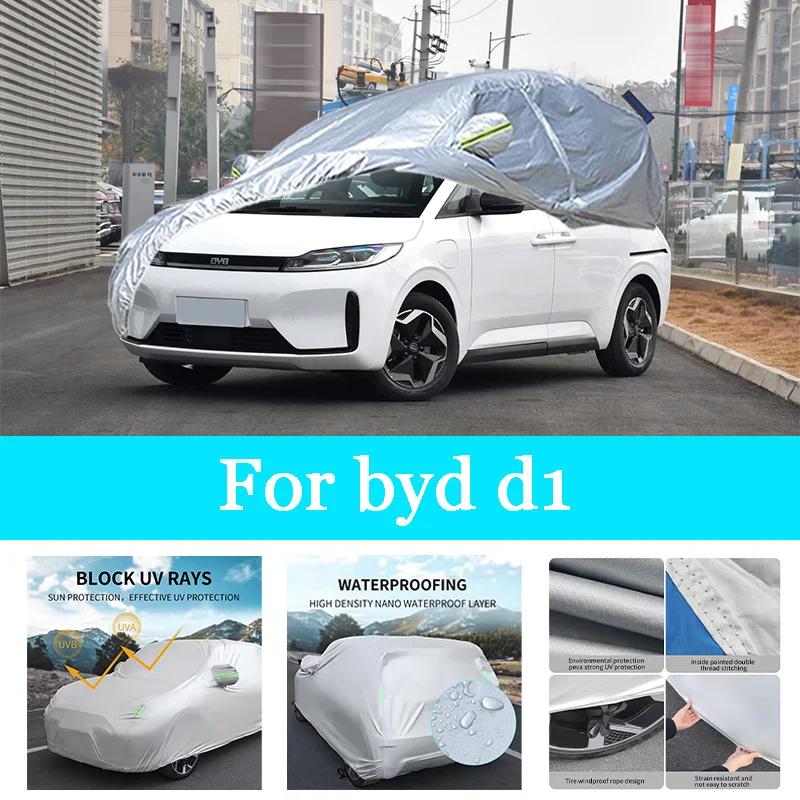 

Car Cover Outdoor Full Exterior Snow Cover Sunshade Waterproof Dustproof Protection with Reflective Strips for Byd D1