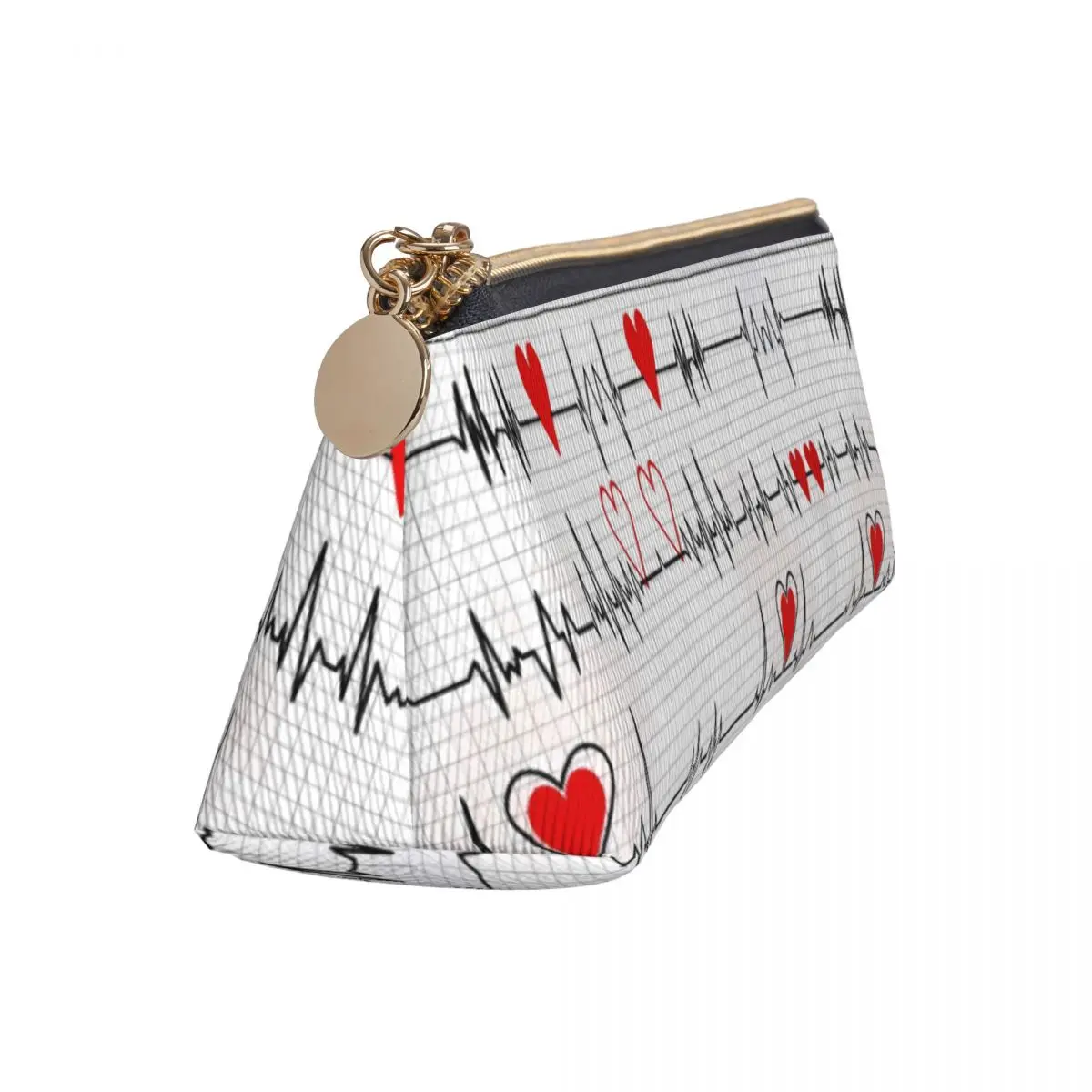 Aesthetic Pencil Case Electrocardiogram Pencil Bag New Fashion School Pencil Cases Students Triangle Design School Supplies