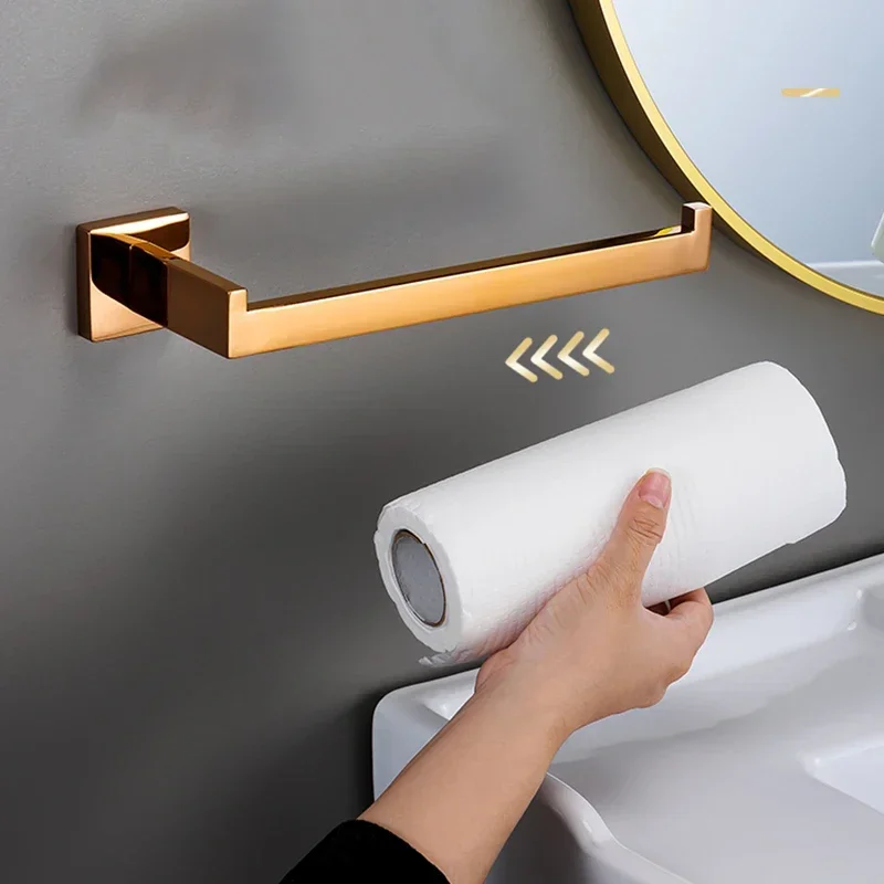 Hardware per il bagno dorato di lusso portasciugamani portasciugamani anello per carta igienica gancio per accappatoio accessori per il bagno Set di