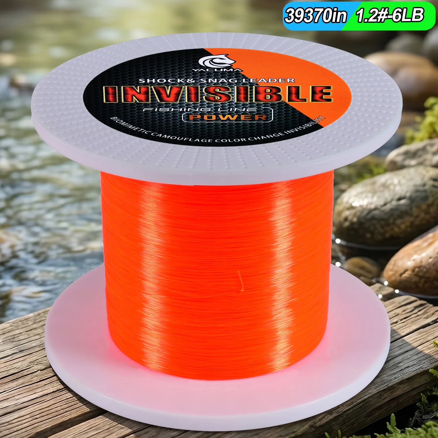 YACUMA 1000M/1093YDS Orange Monofilament Angelschnur Starke Nylon Hochsichtbare Fliegenfischerschnur für Süßwasser Meer Karpfen Pesca – Detail 8