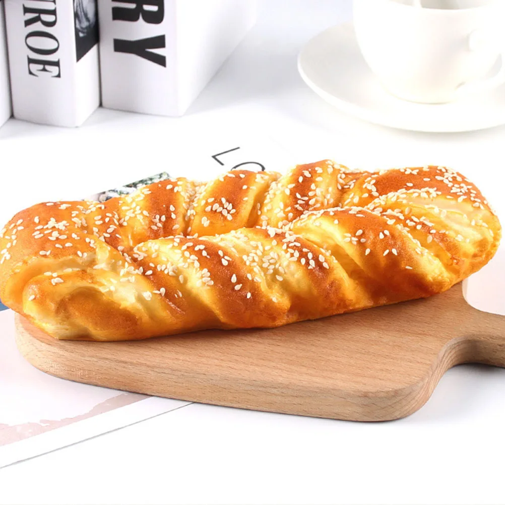 

2 Pcs Simulated Bread Props Display Model Decorations for Shop Artificial Lifelike Fake Food Premium PU Material