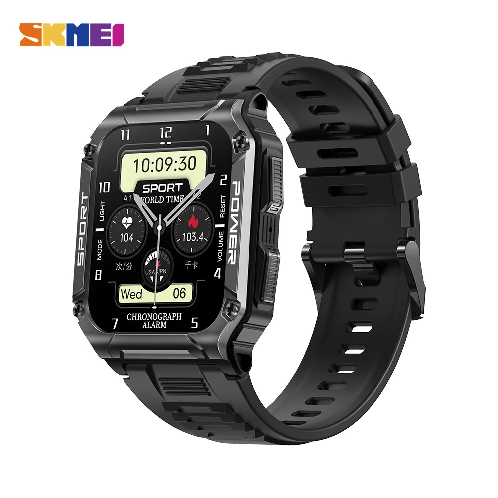 

SKMEI 1.95 inch Pedometer Fitness Tracker Waterproof Swimming SmartWatch 400mAH Bluetooth Call Smart Watch Mens For Android ios