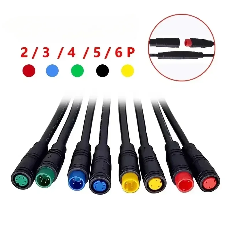 M6 M8 2/3/4/5/6 Pin core 6mm male female Julet Electric ebike Butt Plug Connector Cable Signal Sensor waterproof Scooter wire