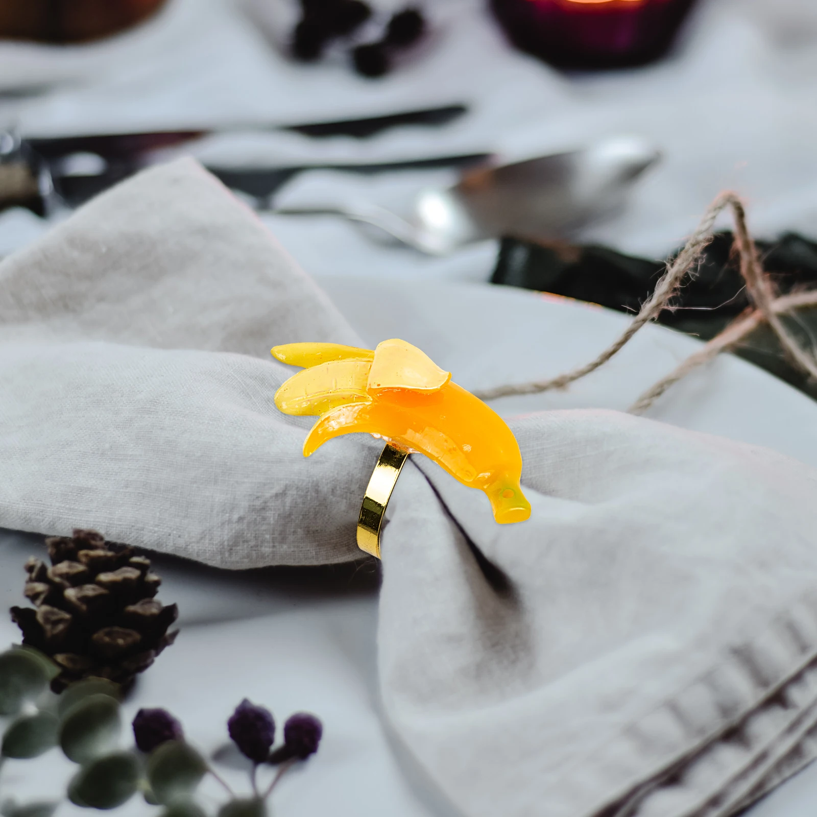 3pcs Fruit Napkin Buckles Metal Decorative Party Dining Table Home Use Cute Wedding Banquet Decor Adorable Small Napkin Rings