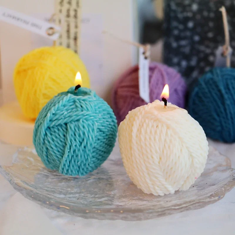 Creative Ball of Yarn Silicone Candle Mold DIY Wool Geometry Candle Making Cake Resin Soap Mold Gifts Craft Supplies Home Decor