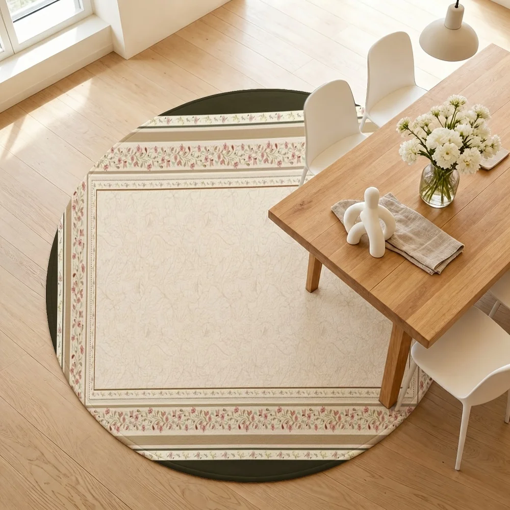 Cream Leopard Print Oval Rug Minimal Spotted Pattern Circular Carpet Soft Indoor Floor Mat for Living Room Bedroom Dining
