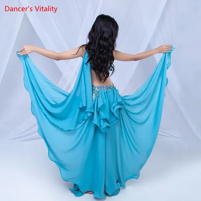 Belly Dance Female Child High-End Elegant Bra Competition Clothing  Set New Double Split Long Skirt Performance Clothes Suit