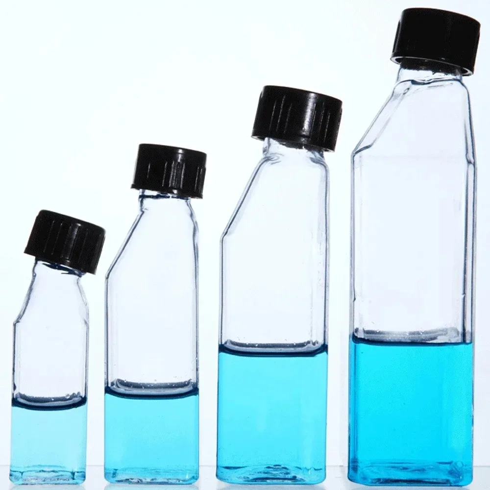 25ml 50ml 80ml 100ml 150ml 200ml 250ml Cell Culture Flask Tilted With Screw Cap Sample Bottle Lab Glassware Chemical Experiment