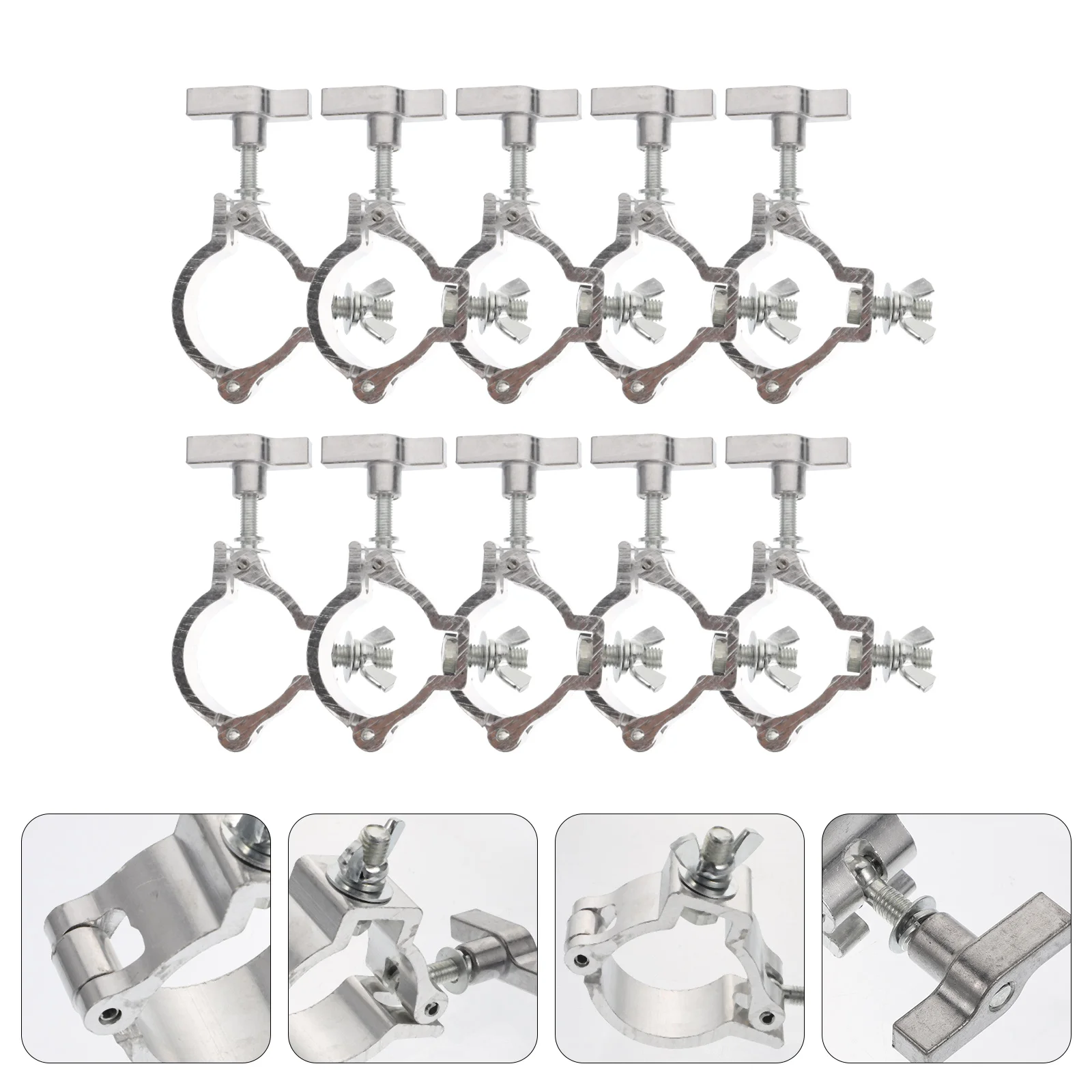 

10 pcs Lamp Hooks Aluminum Alloy Durable Sturdy Replacement Truss Clamps for Hanging Lamps Stage Lighting Tools Practical