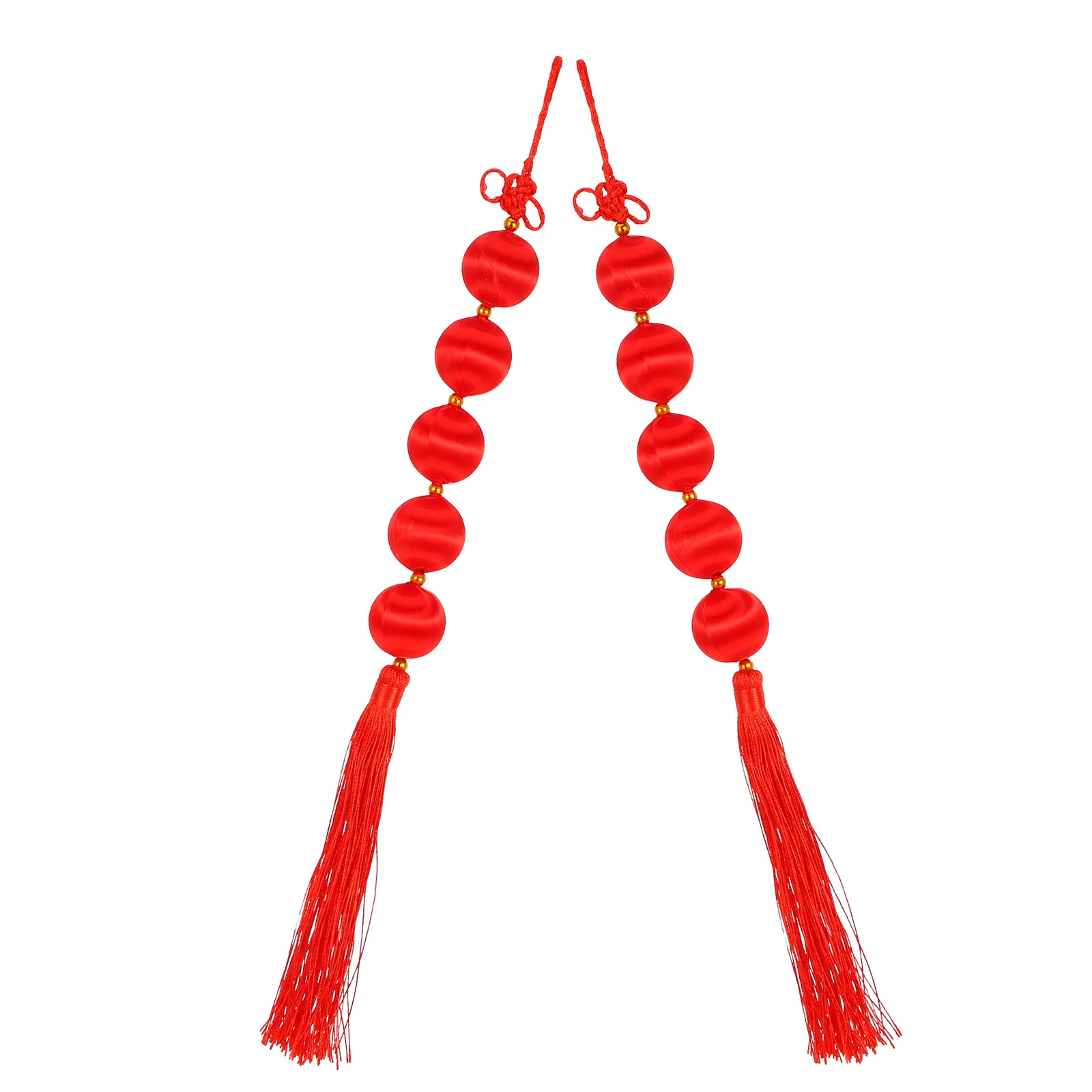 

2 Pcs China Red Lantern Chinese Mini Lanterns Hongbao New Year Backdrop Decor Knot Ornaments Decoration Festival Decorations