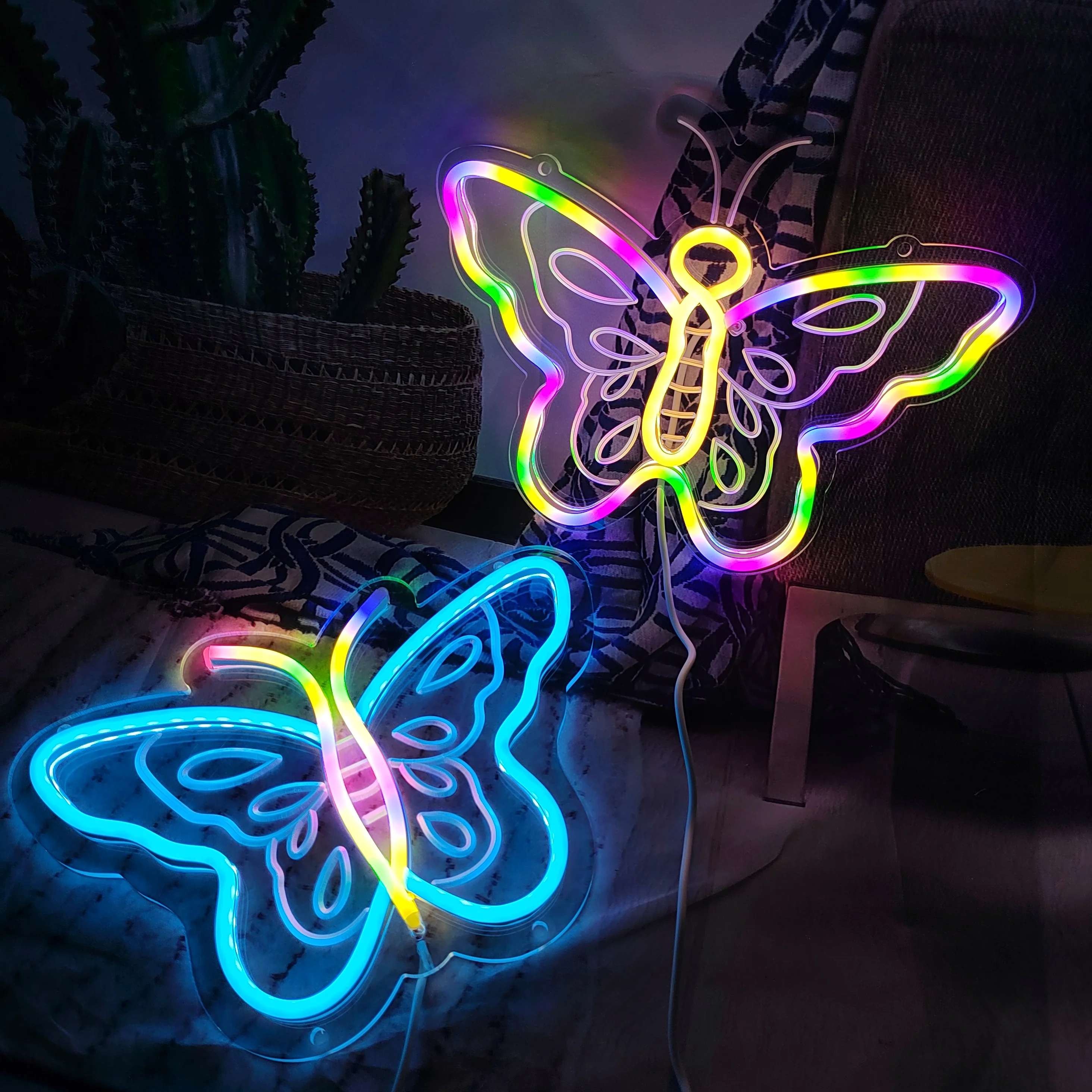 

Butterfly Neon Sign, Butterfly Neon Light Neon Wall Art for Bedroom Wedding Birthday Party Home Decor, Neon Lights Signs