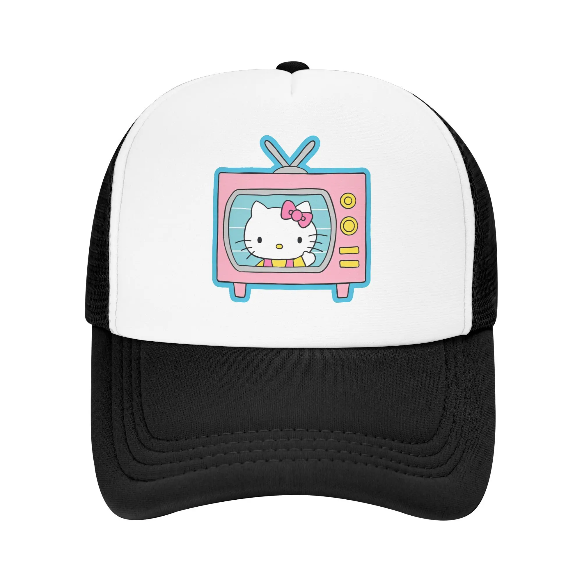 

Mesh Sun Hats Hello Kitty TV Summer Trucker Hat For Men Adult Design Print Sunscreen Tennis Skate Baseball Cap
