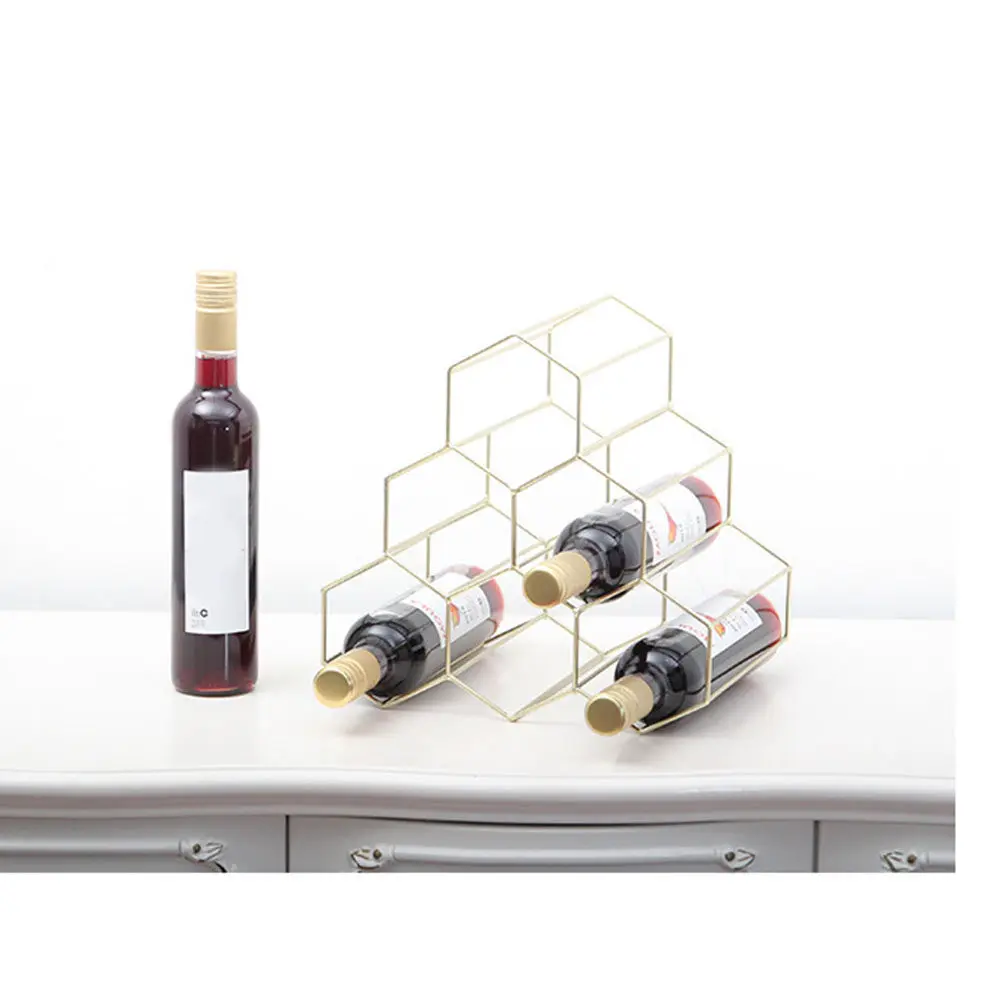 6-Bottle Iron Wine Rack – Vintage Modern Wire Design, Rust-Resistant Steel Frame, Easy Assembly, Elegant Home Decor