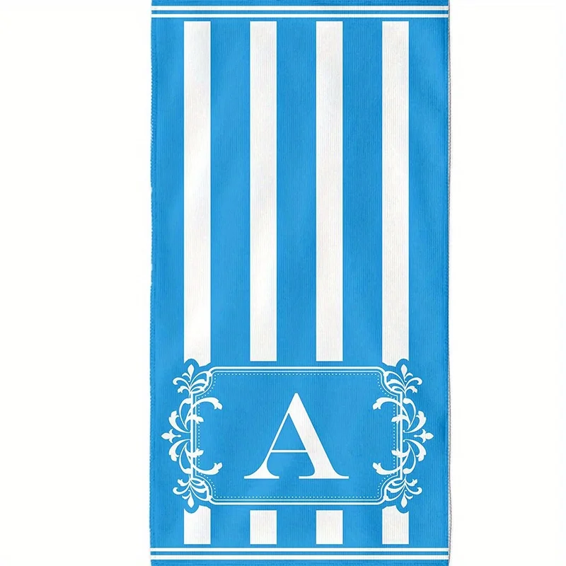 

Beach Towel Blue & White Stripes A Patterned Sunscreen And Windproof Suitable For Swimming Pool Camping Travel Blanket
