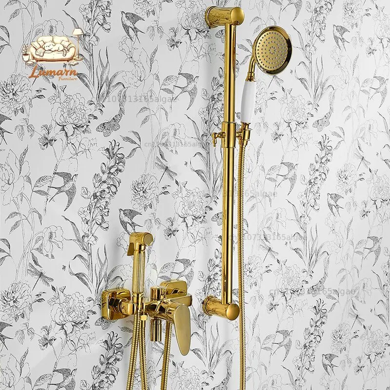 All copper bathroom shower switch hot and cold mixing valve