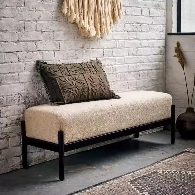 Nordic home shoe changing casual low entry door shoe creative sofa hair stool fitting room bench