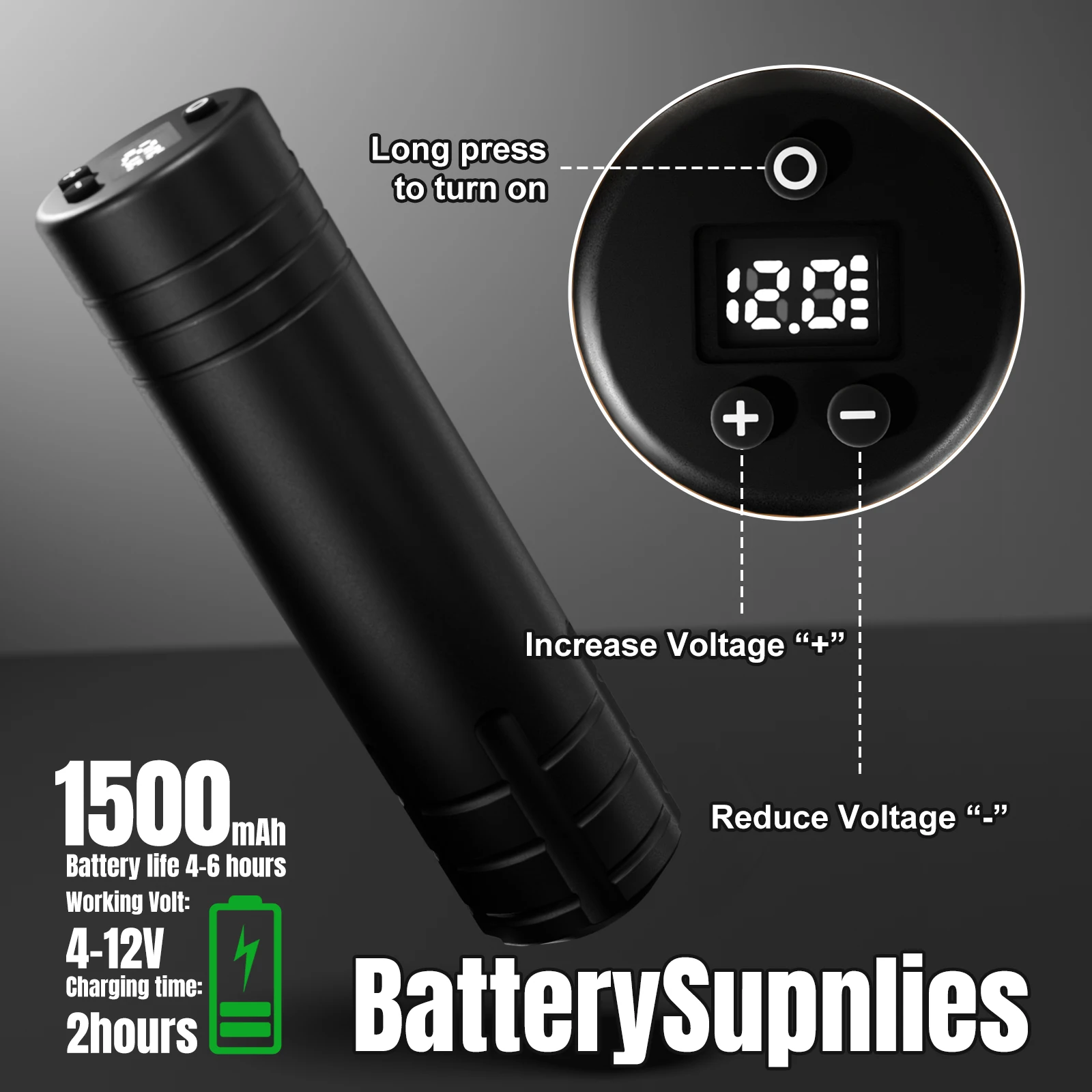 Wireless Tattoo Pen Kit KVM 3.5mm Stroke 12000RPM Adjustable Voltage Quiet Operation Professional Tattoo Supplies
