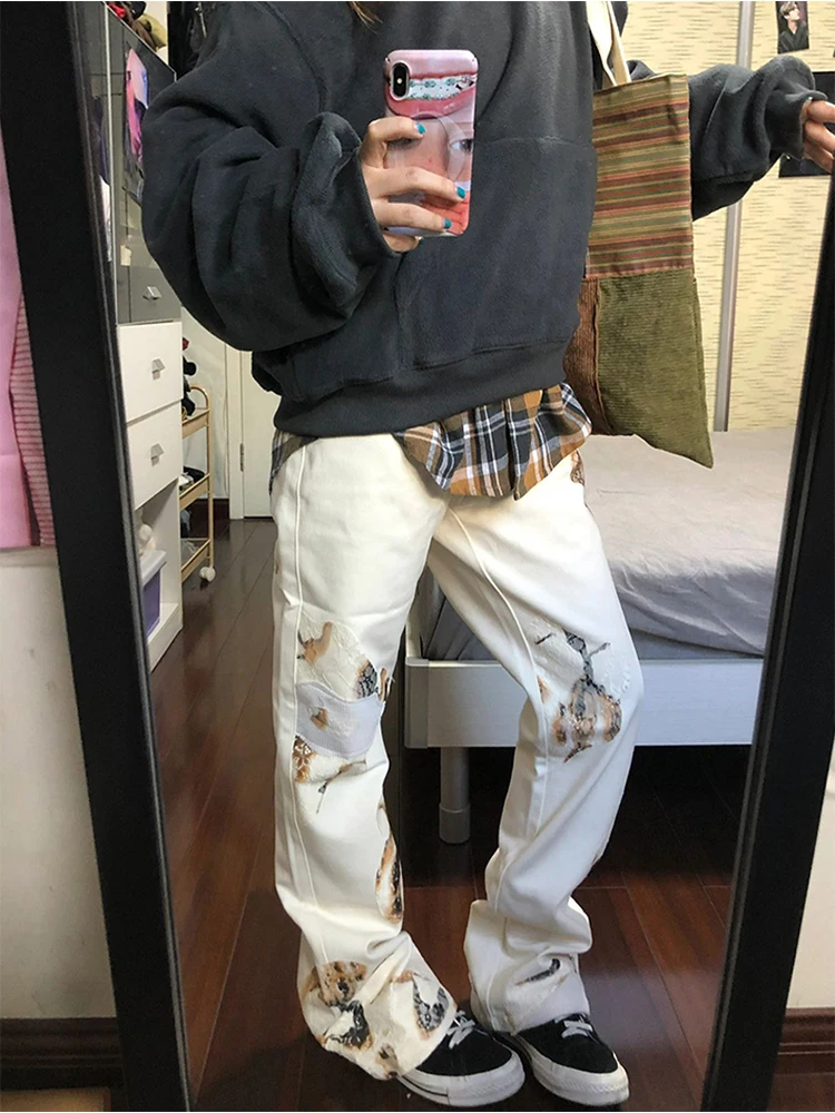Damskie spodnie jeansowe na jesień i zimę 2025, Harajuku, obcisłe, z niskim stanem, szerokie, dzwony, japońskie Y2k, kowbojskie, bootcut, nowe.