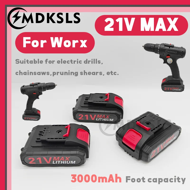 

MDKSLS 2026 New 21V 3000mAh Rechargeable Lithium Battery Suitable for Electric Drills, Chainsaws, Pruning Shears, Etc.