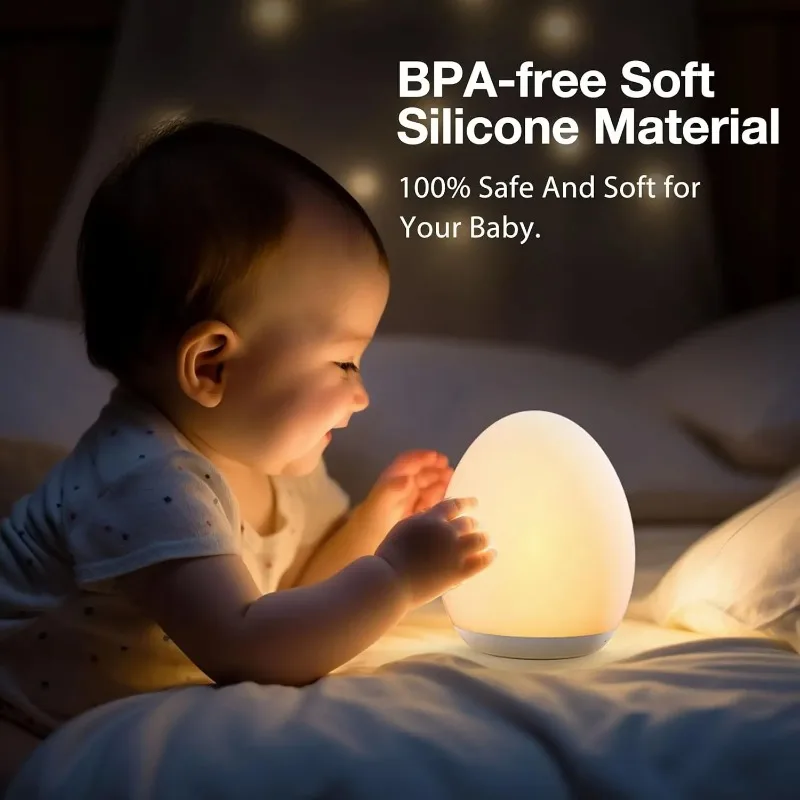 7 Color Changing Night Light RGB Remote Control Touch Dimmable Lamp Portable Table Bedside Lamps USB Rechargeable Night Lamp