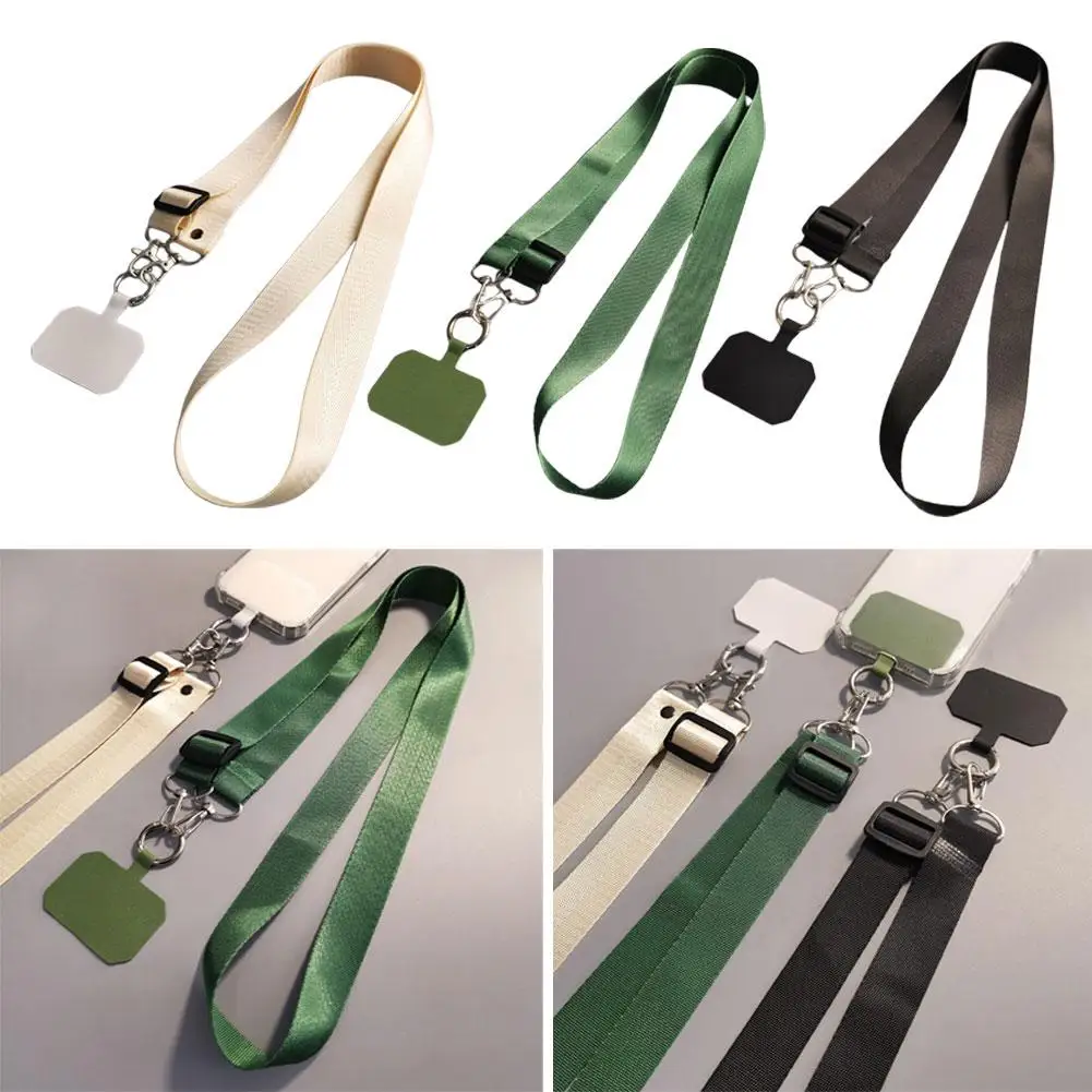 Long Crossbody Lanyard Mobile Phone Lanyard Woven Twill Solid Color Case Strap Neck Phone Strap Phone Style Long Clip Unive D6D5