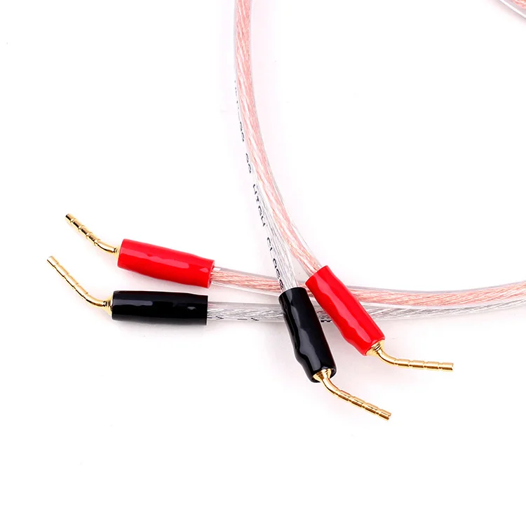 

HiFi OFC Dual RCA To 2 Banana Needle Y Plug Speaker Cable Audio Cord For HIVI M200MKII Multimedia Home Theater Amplifier DVD