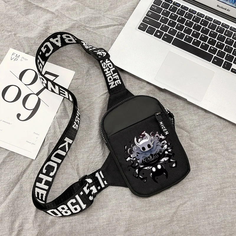 Hollow Knight Shoulder Bag Sports Casual Lightweight Mini Phone Bags Cartoon Game Figure Printed Men Crossbody Chest Pack Gift view 3