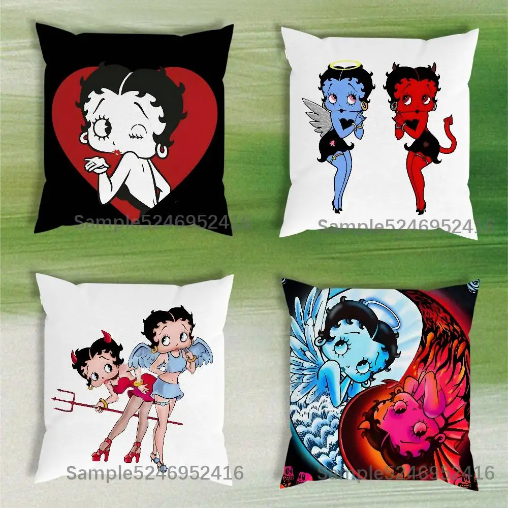 

Sexy B-Betty-es Doll B-Boop-es Pillow Case Short Plush Sofa Decorative Gift Home Double-sided Printing Cushio