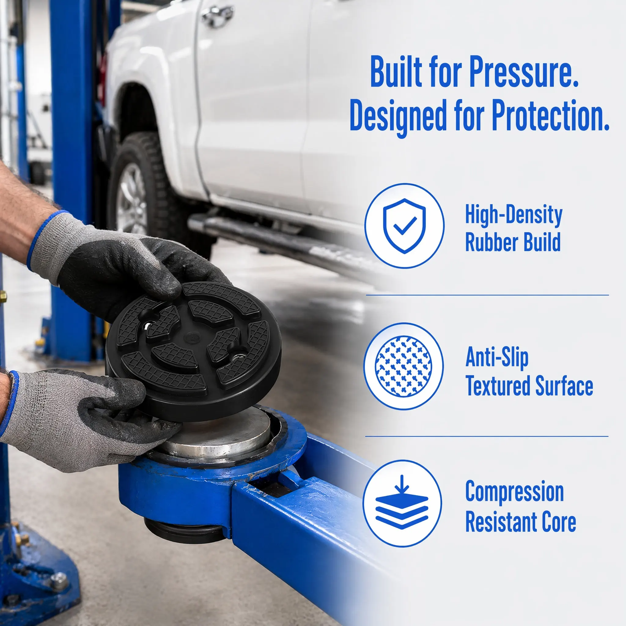 Two Post Lift Rubber Pads 4 Pack Heavy Duty Car Hoist Protection Abrasion and Compression Resistant
