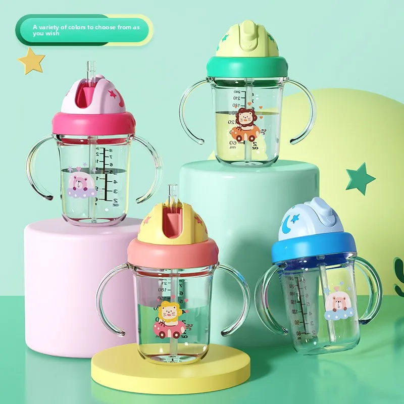 

Детская пластиковая соломенная чашка большой емкости для младенцев, портативная чашка для воды, защита от падения и протечек