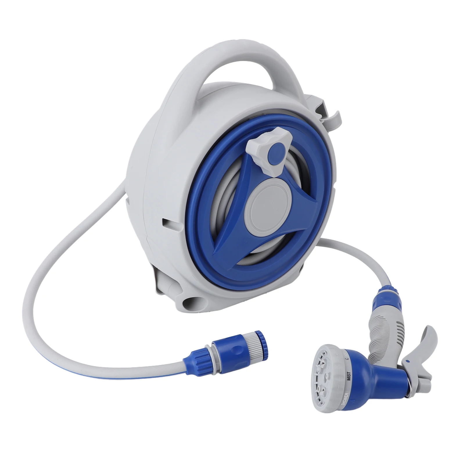 Garden Watering Hose Reel Handheld Sunproof Hose Reel with 15m Water Pipe Nozzle for Home Yard Watering