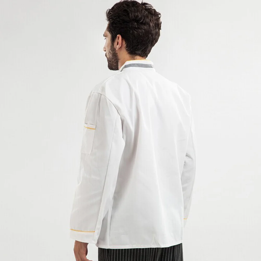 Koksjas met lange mouwen Premium ademend slijtvast cateringshirt Unisex ontwerp voor restaurant Hotelkeuken Maat XL