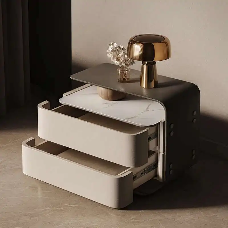 

Luxury Storage Nightstand Vintage Simple Aesthetic Trendy Bedside Table Italian Modern Comodini Camera Letto Bedroom Furniture