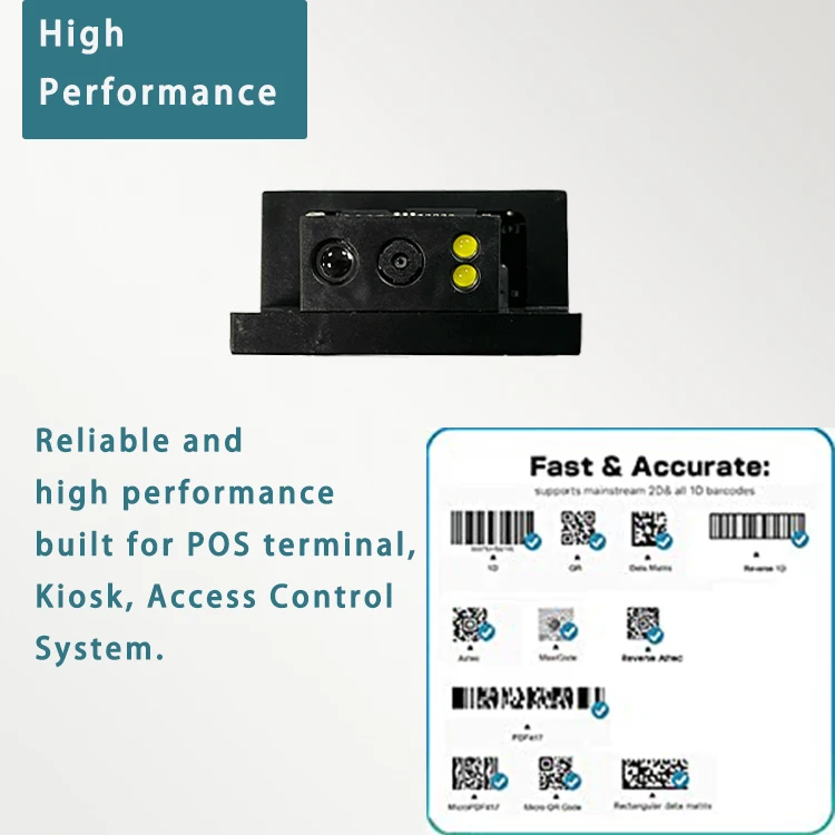 1D 2D QR Barcode Scanner Engine Module E4710 TTL/USB 60fps Global Shutter Coms Sensor for POS Terminal, Self-service Device
