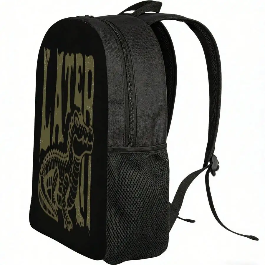 

Cartoon Alligator Print Large Capacity Laptop Backpack For Adults