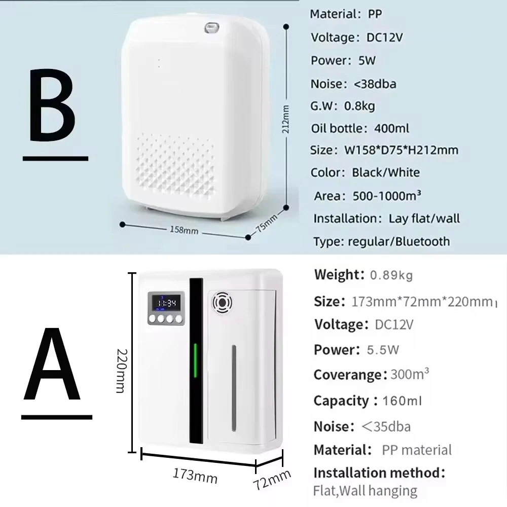 ห้องกระจายกลิ่นหอมติดผนังโรงแรมน้ําหอมปรับอากาศบลูทูธกระจายน้ํามันหอมระเหยพัดลมในตัวกลิ่นไฟฟ้าสําหรับบ้าน