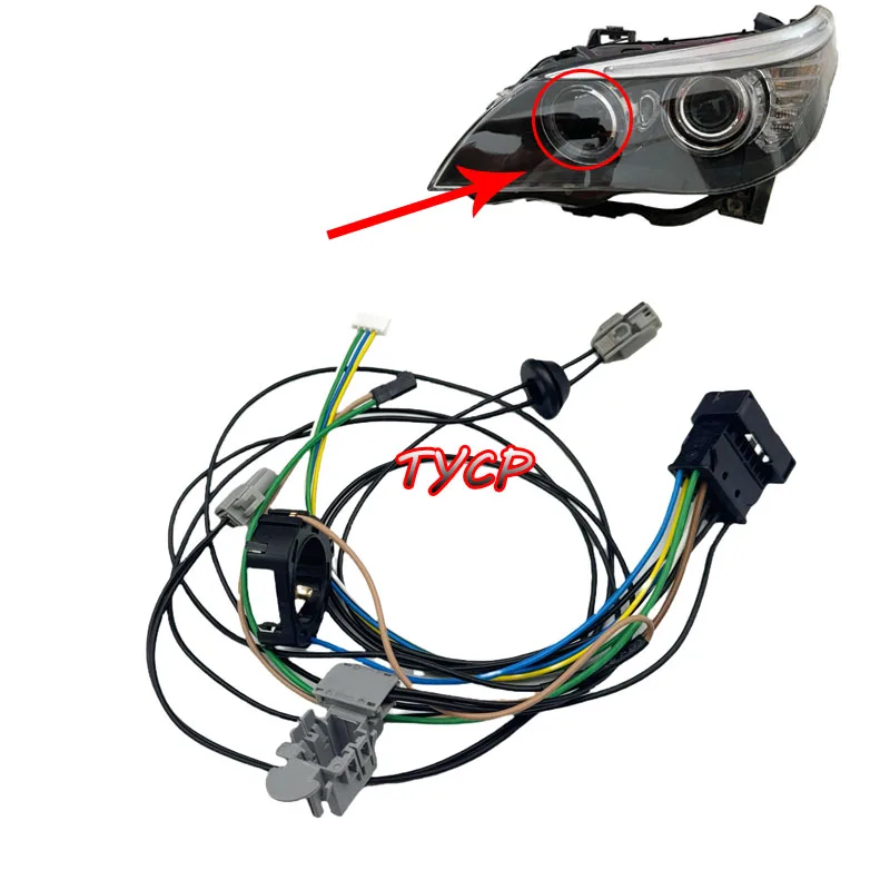 

Подходит для BMW 5 серии E61 E60 525 523 530 2008-2010, жгут проводов фар, внутренняя вилка провода фар, без AFS