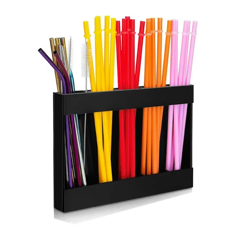 Acrylic hanging straw storage box with adjustable height