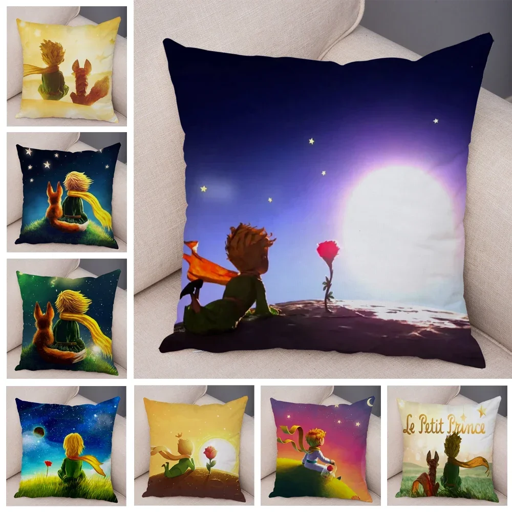 Anime Cartoon Little Prince Pattern Pillowcase Decoration Car Office  French Print