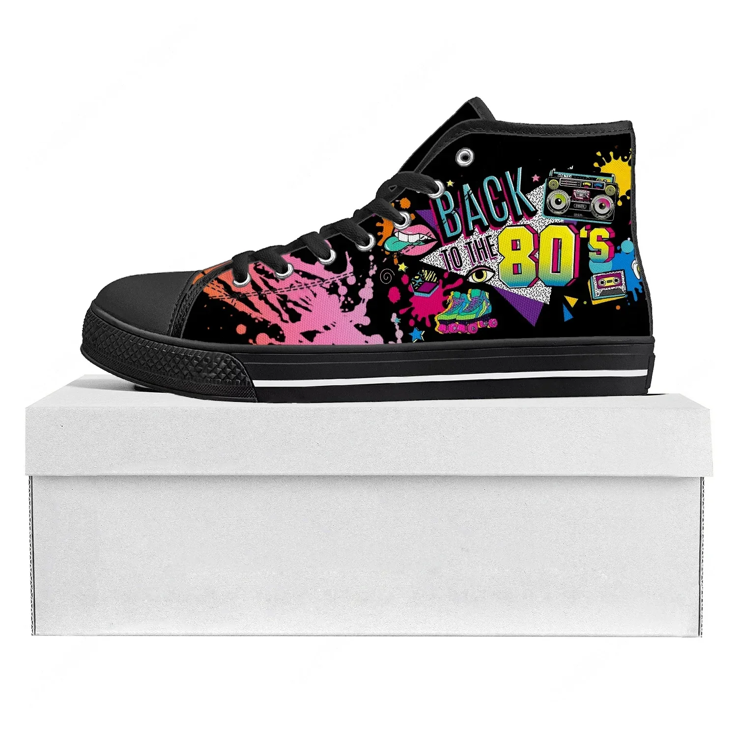 

Funny Retro 80s 90s Icons High Top High Quality Sneakers Mens Womens Teenager Canvas Sneaker Custom Made Shoe Couple Shoes