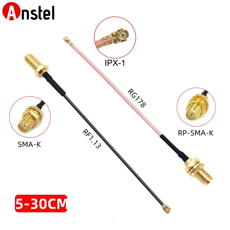 SMA to IPX Pigtail Jumper RP SMA Female to U.FL IPX 1 RG178 RF1.13 Coax Cable Adapter for Wifi Router Antenna 5cm 15cm 30cm